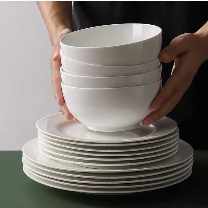 Lot de 6 : Bols ou assiettes de service en mélamine