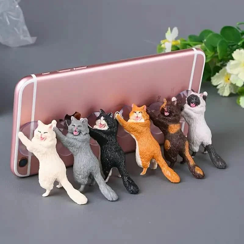 Lot de 6 : Support de téléphone portable universel et mignon en forme de chat