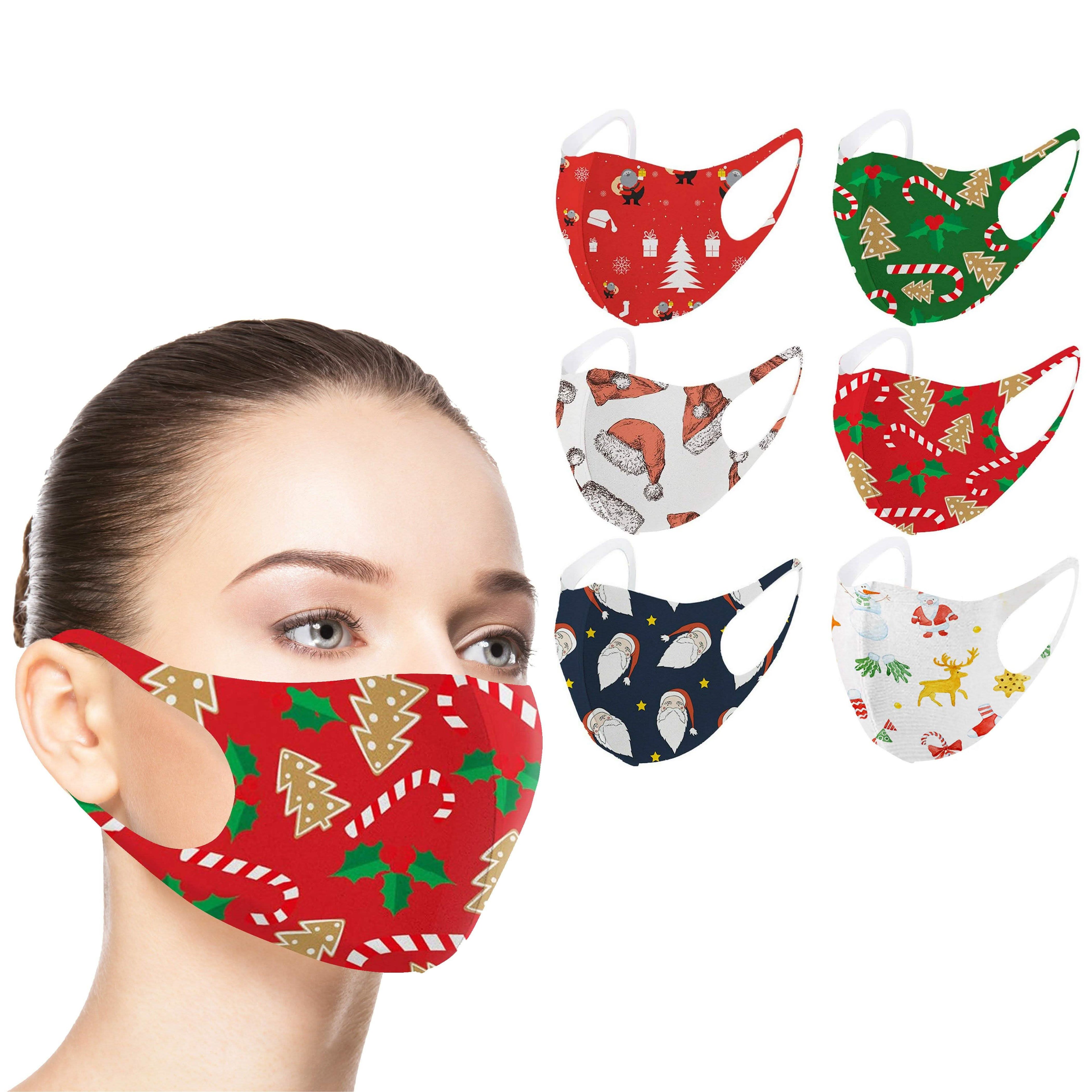 Lot de 6 masques réutilisables sur le thème des fêtes