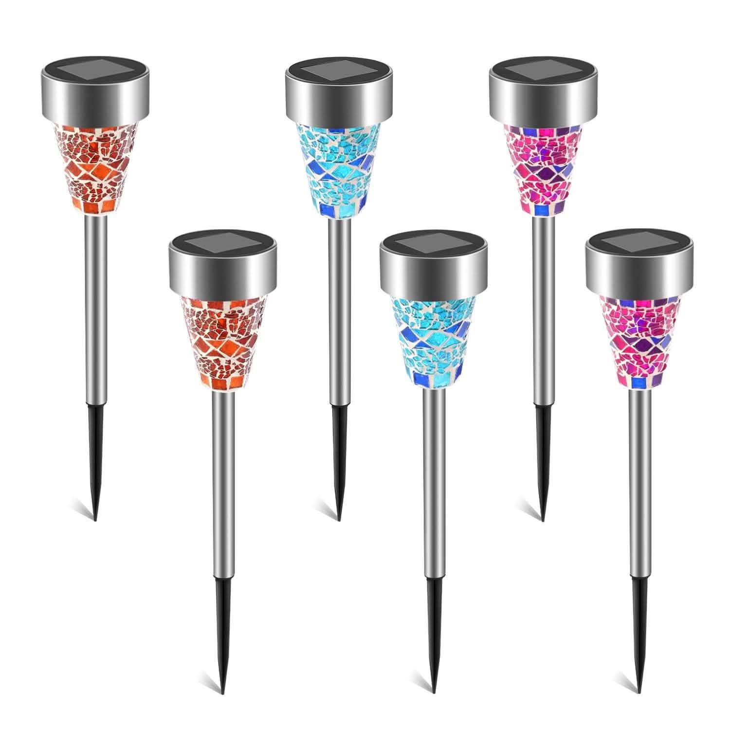 Lot de 6: Lampes Solaires de Jardin Résistantes à l'Eau IP44