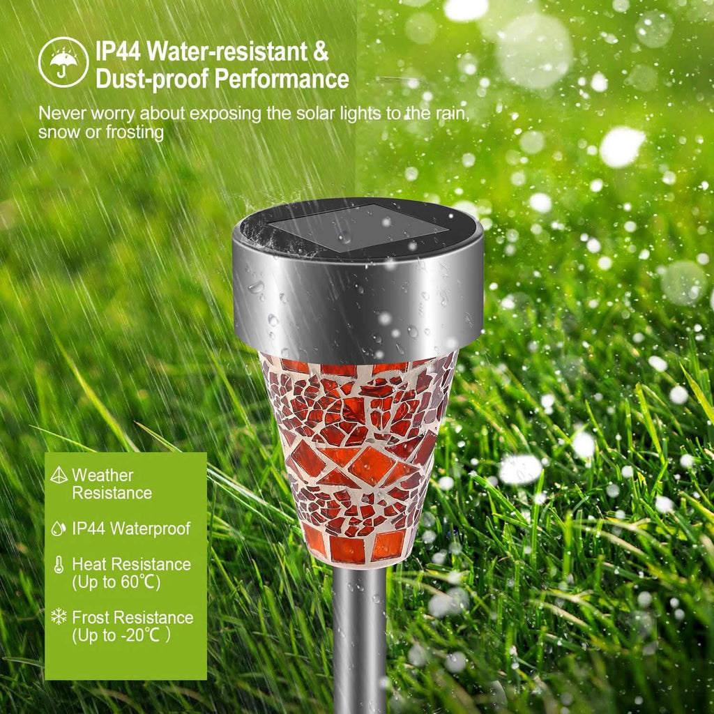 Lot de 6: Lampes Solaires de Jardin Résistantes à l'Eau IP44
