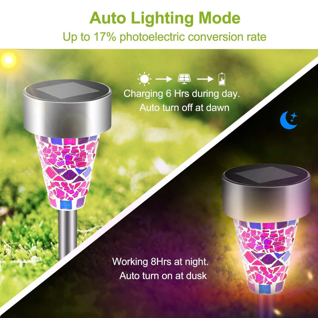 Lot de 6: Lampes Solaires de Jardin Résistantes à l'Eau IP44