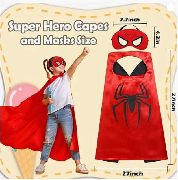 Lot de 6 : Capes et masques de super-héros réversibles