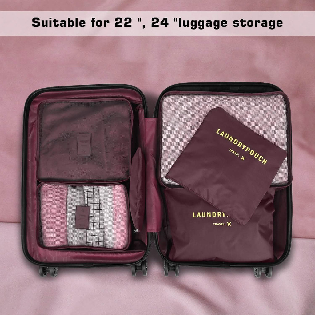 Lot de 6: Ensemble de sacs de rangement de voyage organisateur de cubes de rangement