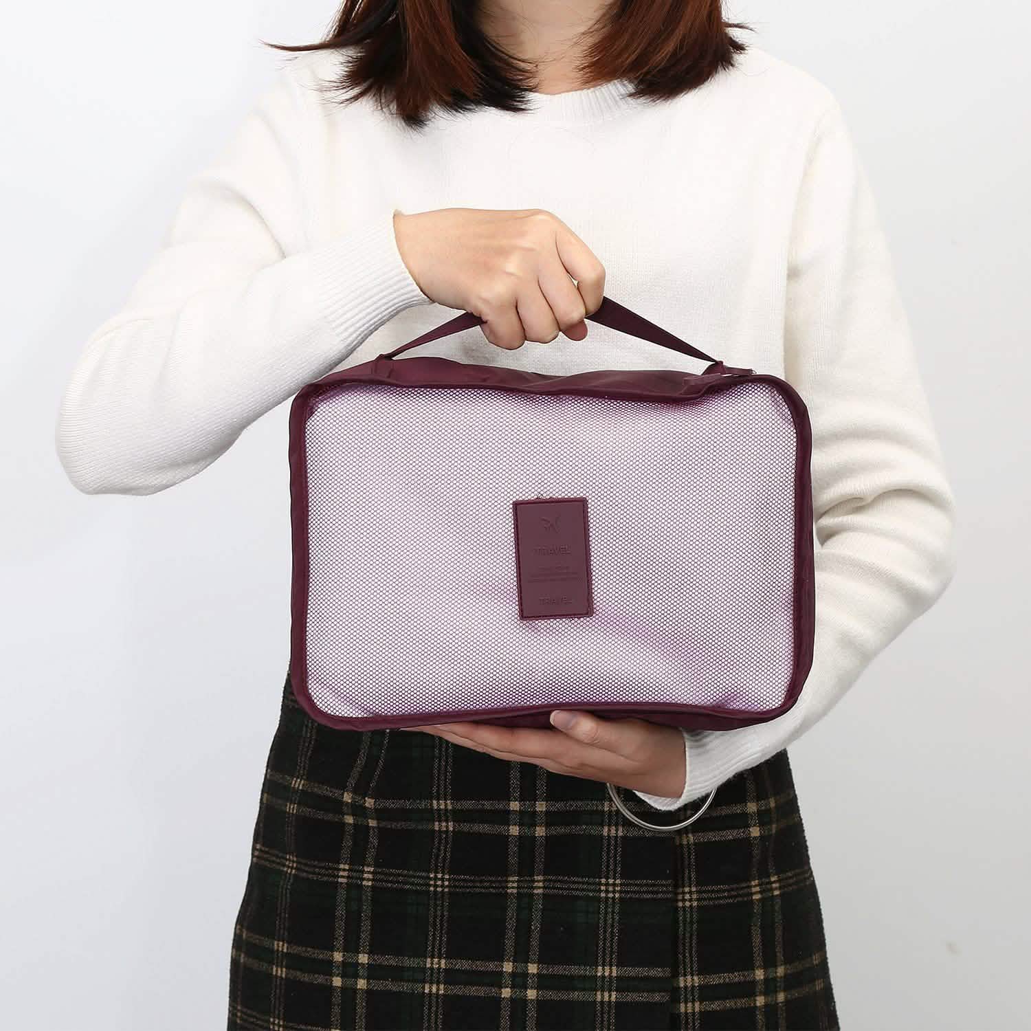Lot de 6: Ensemble de sacs de rangement de voyage organisateur de cubes de rangement
