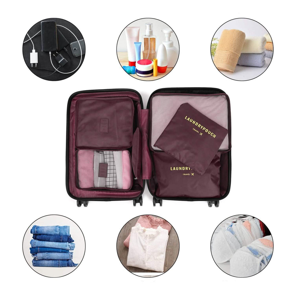 Lot de 6: Ensemble de sacs de rangement de voyage organisateur de cubes de rangement