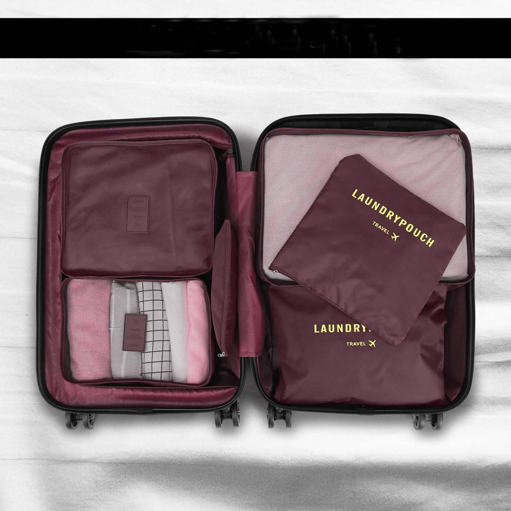Lot de 6: Ensemble de sacs de rangement de voyage organisateur de cubes de rangement