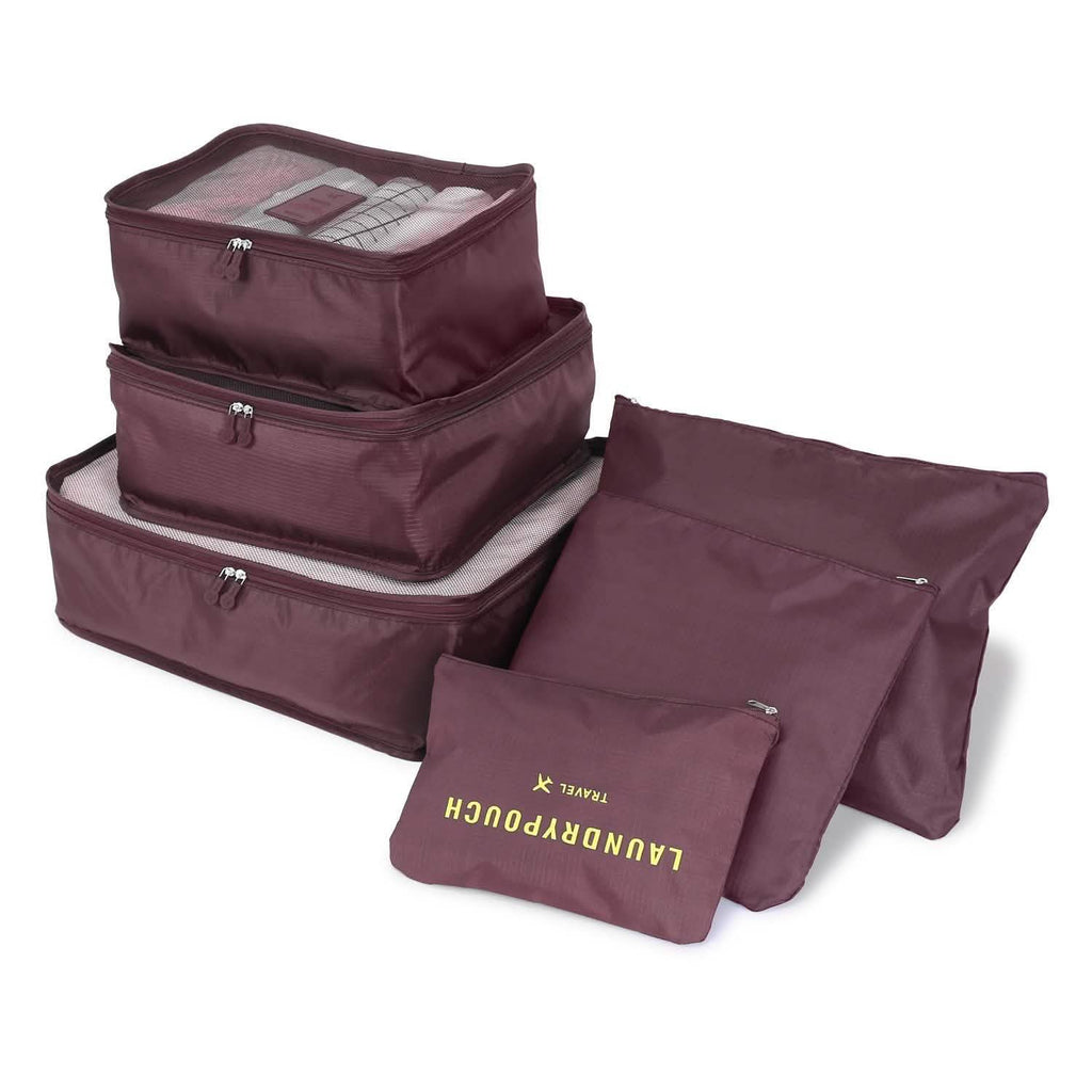 Lot de 6: Ensemble de sacs de rangement de voyage organisateur de cubes de rangement