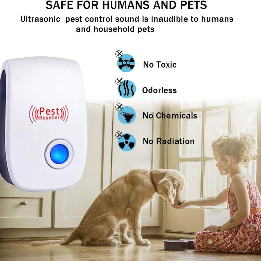 Lot de 6 : Répulsif antiparasitaire ultrasonique, électronique, à brancher