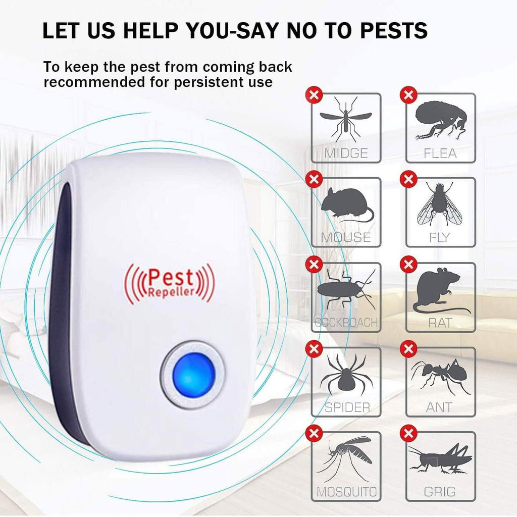 Lot de 6 : Répulsif antiparasitaire ultrasonique, électronique, à brancher