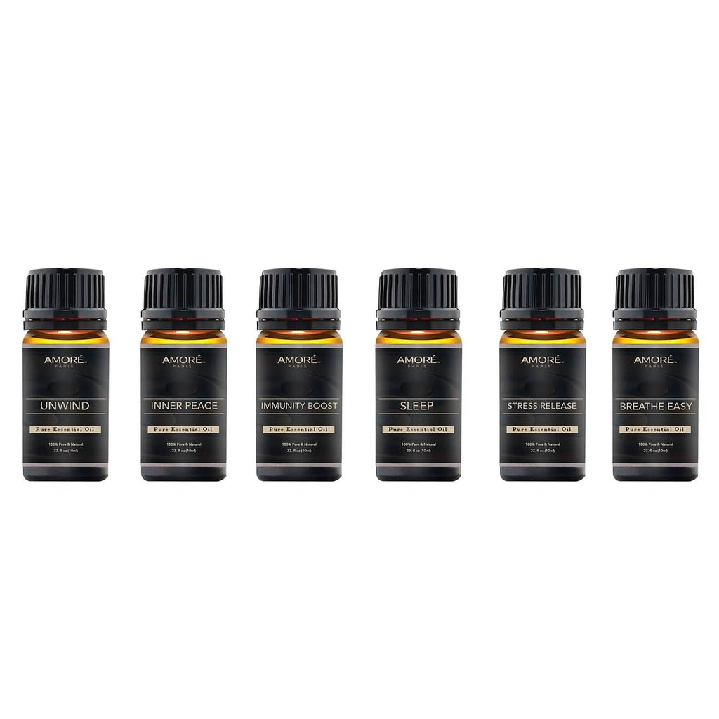 Ensemble cadeau de 6 huiles essentielles d'aromathérapie pour le bien-être et le yoga