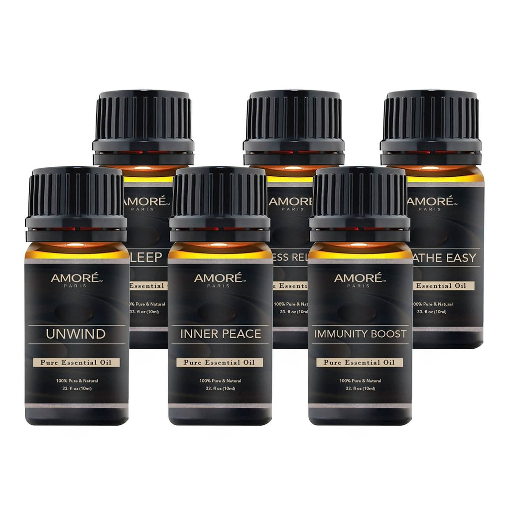 Ensemble cadeau de 6 huiles essentielles d'aromathérapie pour le bien-être et le yoga
