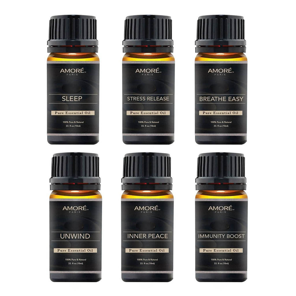 Ensemble cadeau de 6 huiles essentielles d'aromathérapie pour le bien-être et le yoga