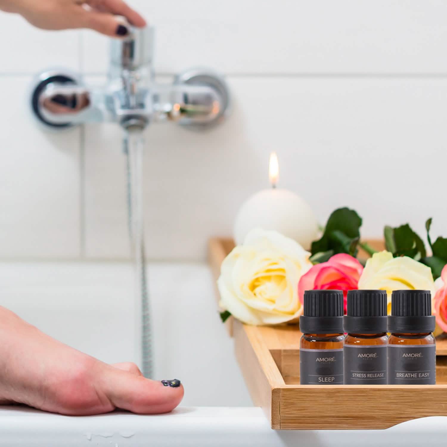 Ensemble cadeau de 6 huiles essentielles d'aromathérapie pour le bien-être et le yoga