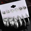 Lot de 6 paires : Boucles d'oreilles tendance, simples et modernes pour femmes