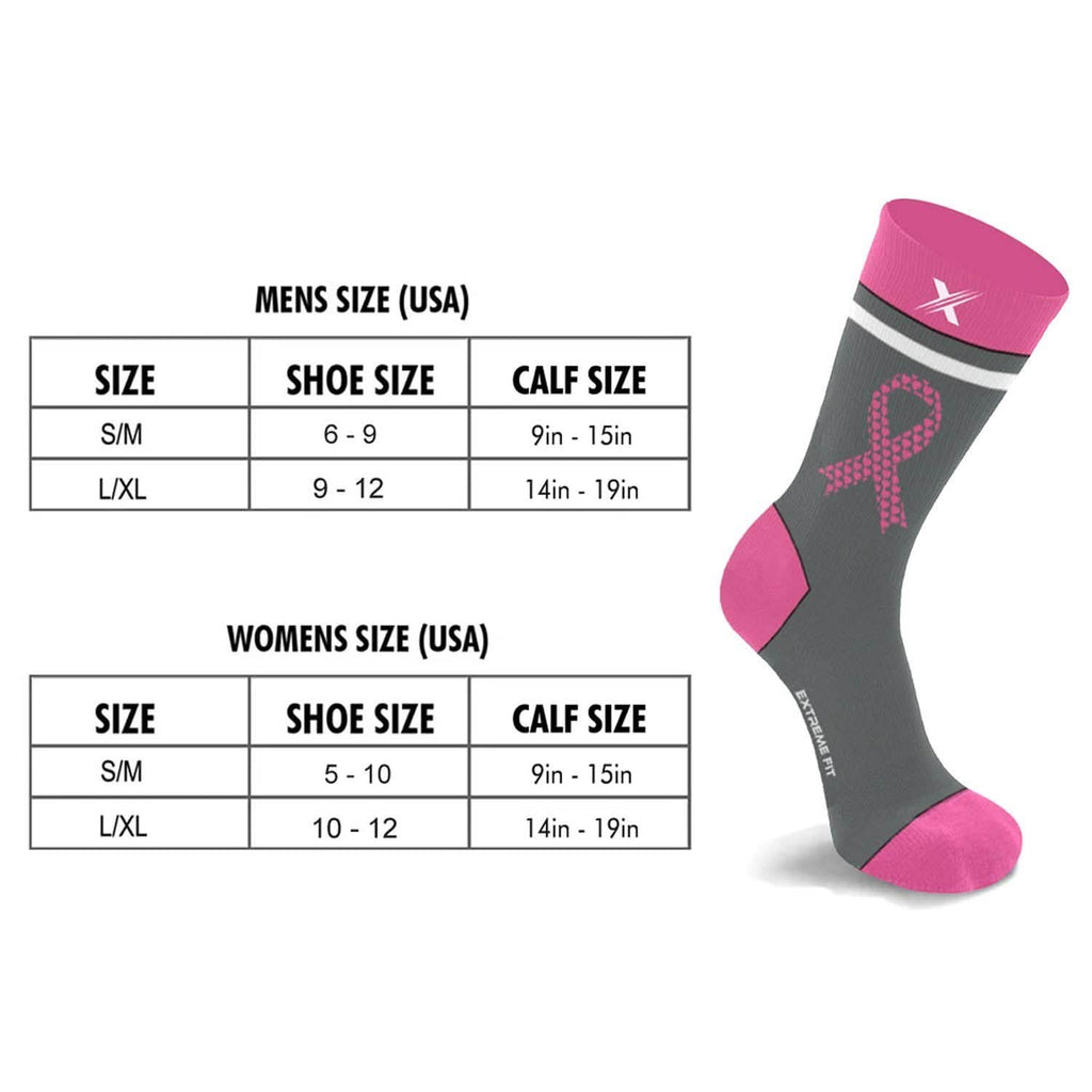 Lot de 6 paires : Chaussettes de contention classiques mi-mollet pour la sensibilisation au cancer du sein
