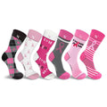 Lot de 6 paires : Chaussettes de contention classiques mi-mollet pour la sensibilisation au cancer du sein