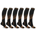 6 paires : Chaussettes de contention mi-mollet ultra rayées en V