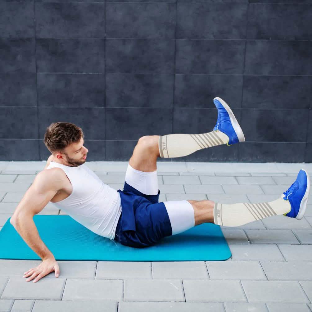 6 paires : Chaussettes de contention mi-mollet ultra rayées en V