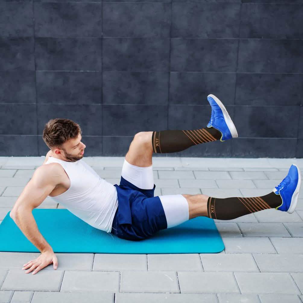 6 paires : Chaussettes de contention mi-mollet ultra rayées en V