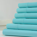 6 pièces : Draps en coton de 1 200 fils au pouce carré