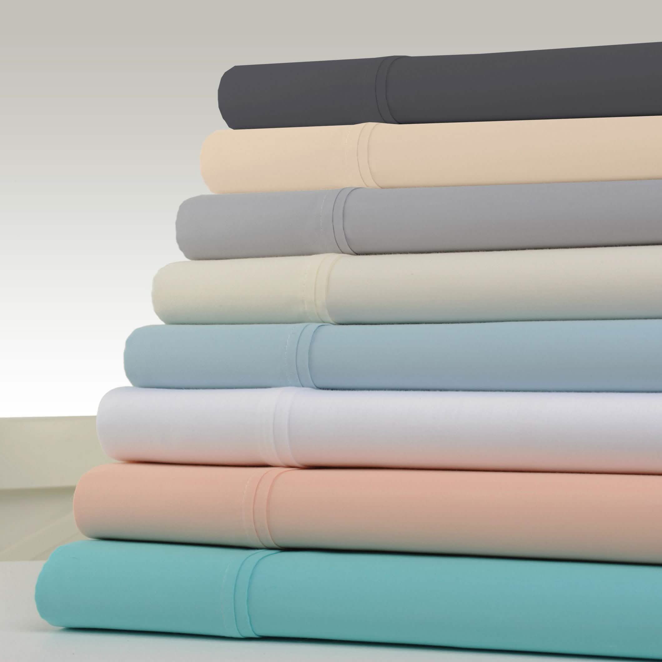 6 pièces : Draps en coton de 1 200 fils au pouce carré