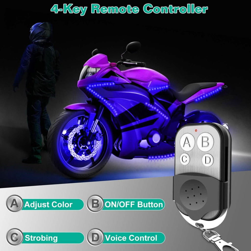 6 pièces : Bandes lumineuses LED pour moto