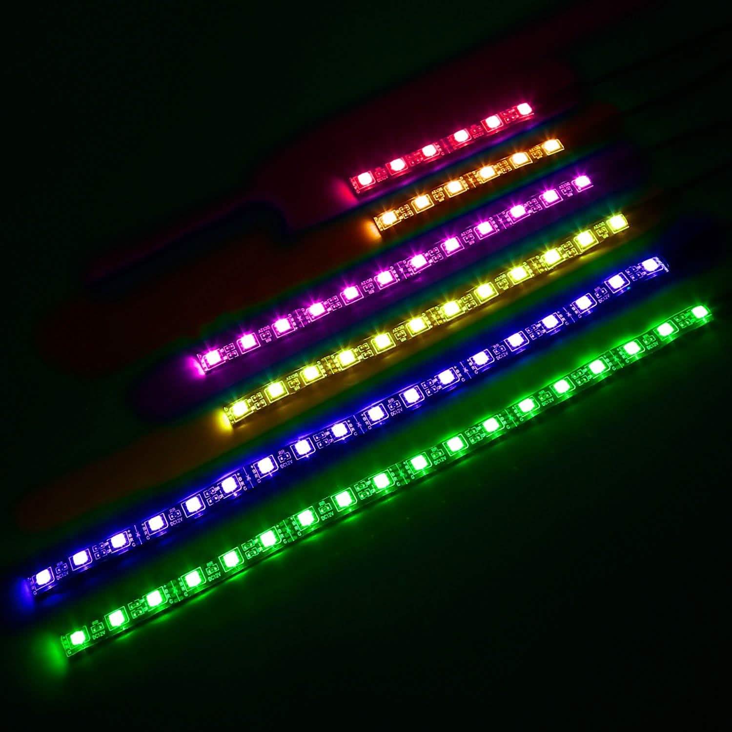 6 pièces : Bandes lumineuses LED pour moto