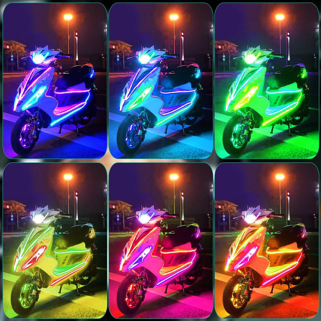 6 pièces : Bandes lumineuses LED pour moto