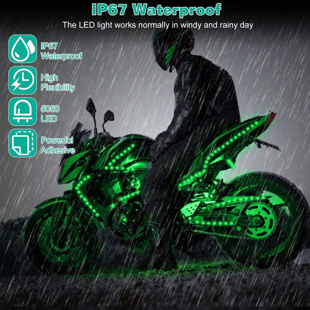 6 pièces : Bandes lumineuses LED pour moto