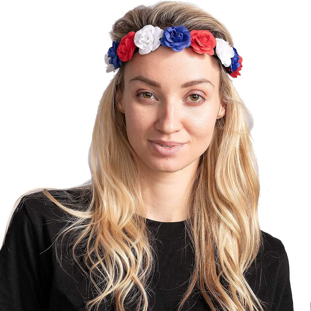 Lot de 6 : Bandeaux à fleurs patriotiques