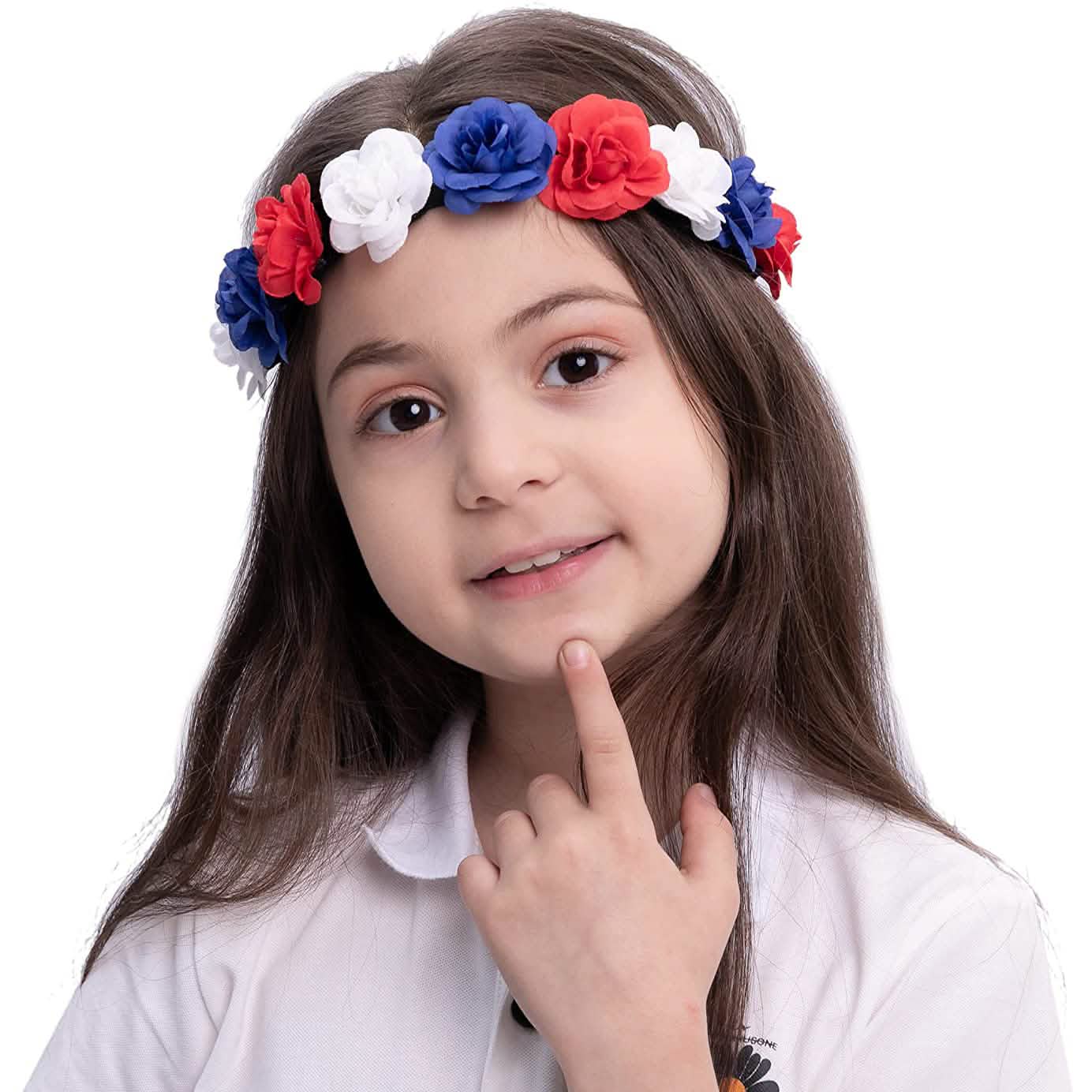 Lot de 6 : Bandeaux à fleurs patriotiques