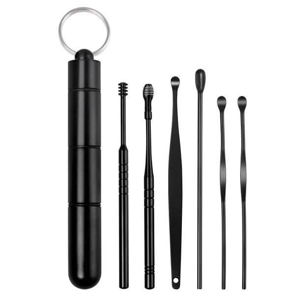6 pièces : Kit portable de cure-oreilles en acier inoxydable