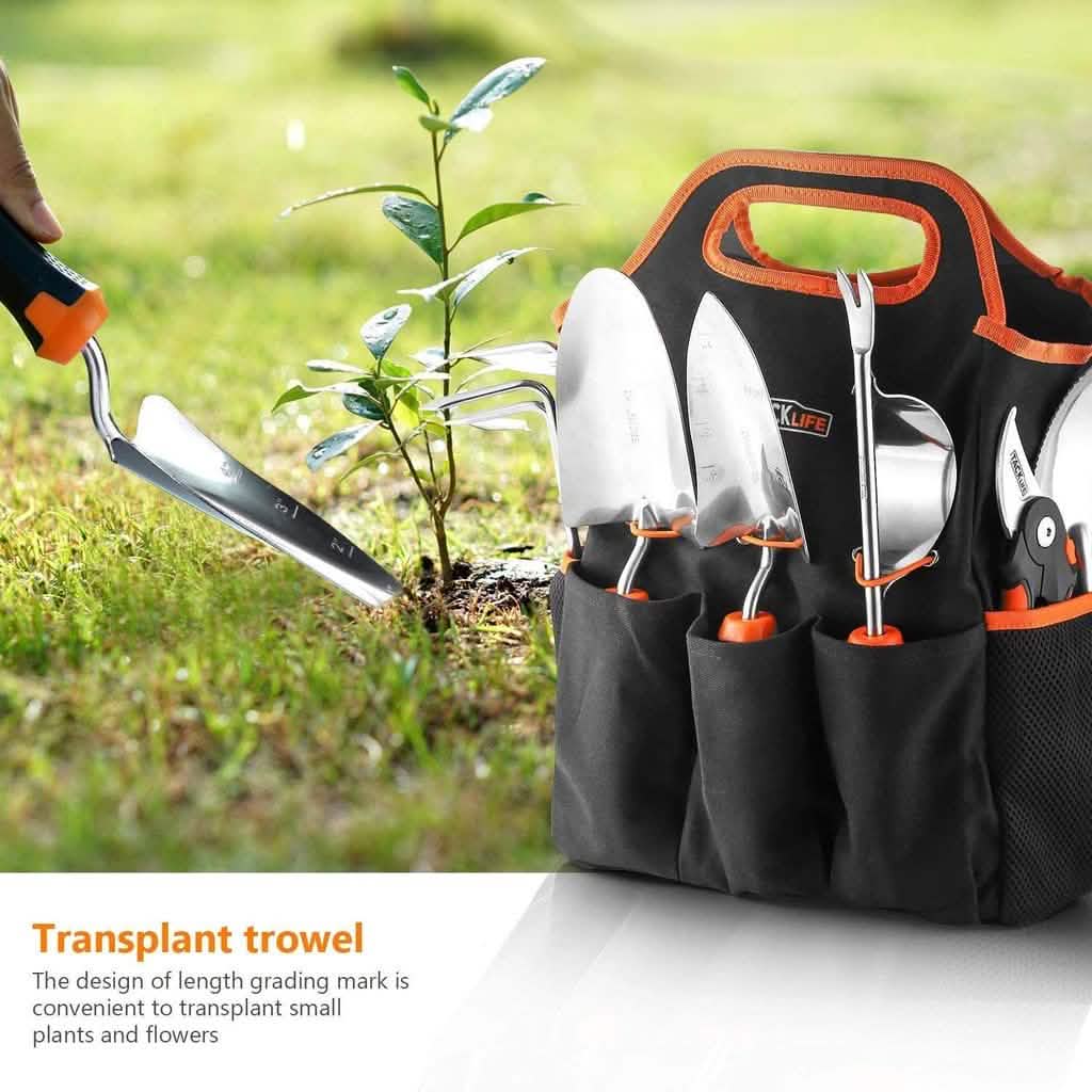Ensemble de 6 outils de jardinage robustes en acier inoxydable Tacklife