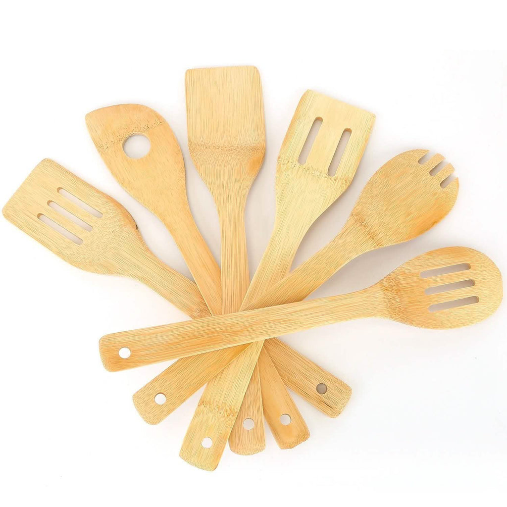6 pièces : cuillères en bambou pour ustensiles de cuisine