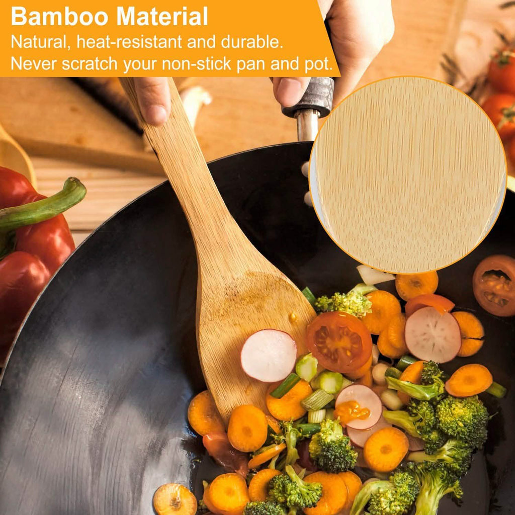6 pièces : cuillères en bambou pour ustensiles de cuisine