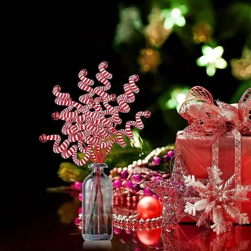 Lot de 6 : décorations de Noël pour sapin rouge et blanc en forme de bonbons
