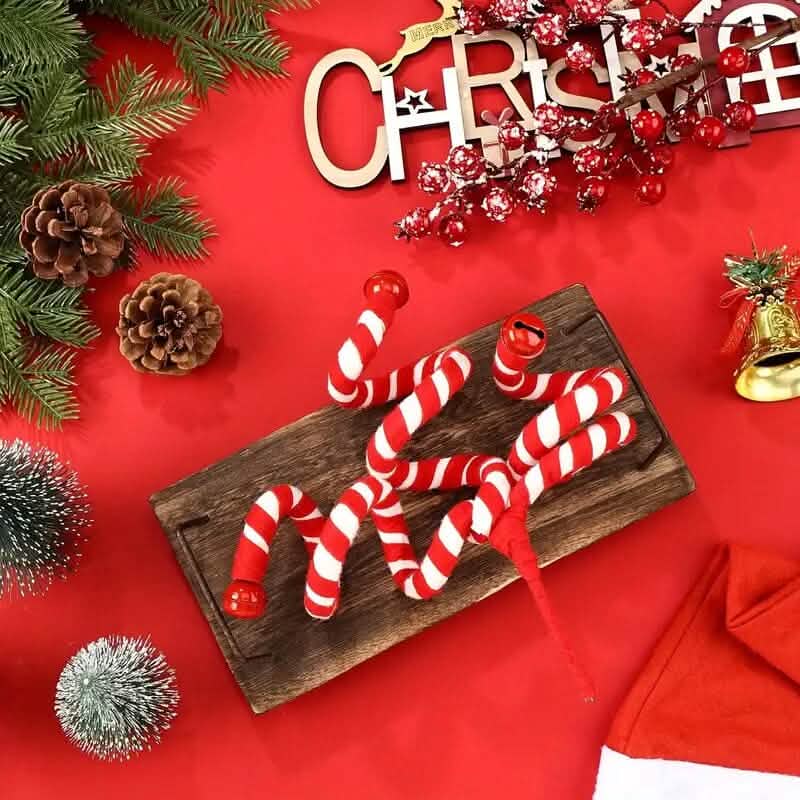 Lot de 6 : décorations de Noël pour sapin rouge et blanc en forme de bonbons