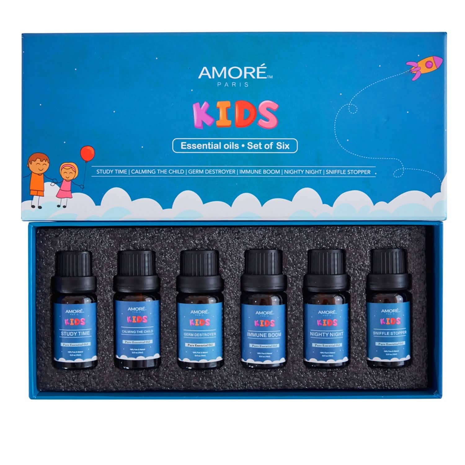 Lot de 6 : Kit de démarrage d'huiles essentielles sans danger pour les enfants, aromathérapie naturelle