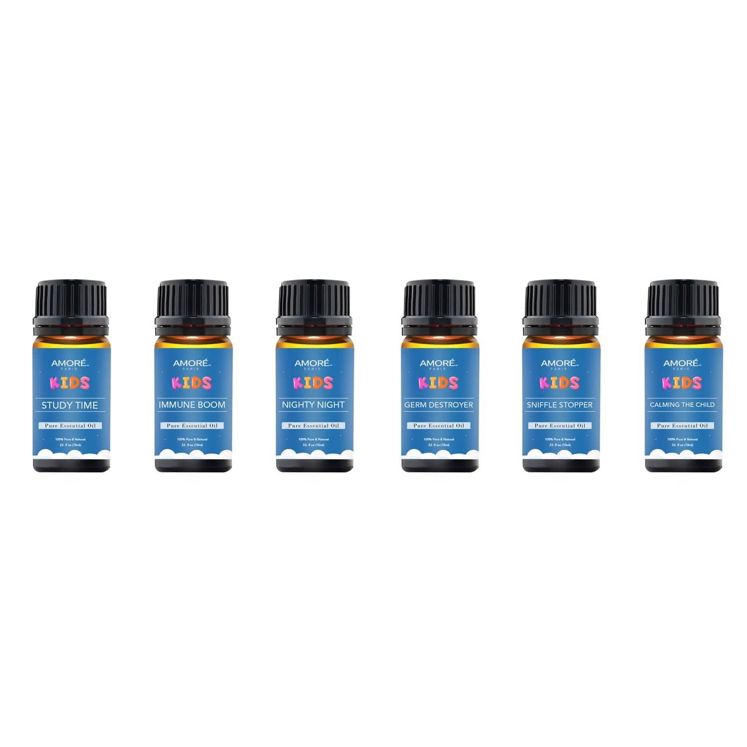 Lot de 6 : Kit de démarrage d'huiles essentielles sans danger pour les enfants, aromathérapie naturelle