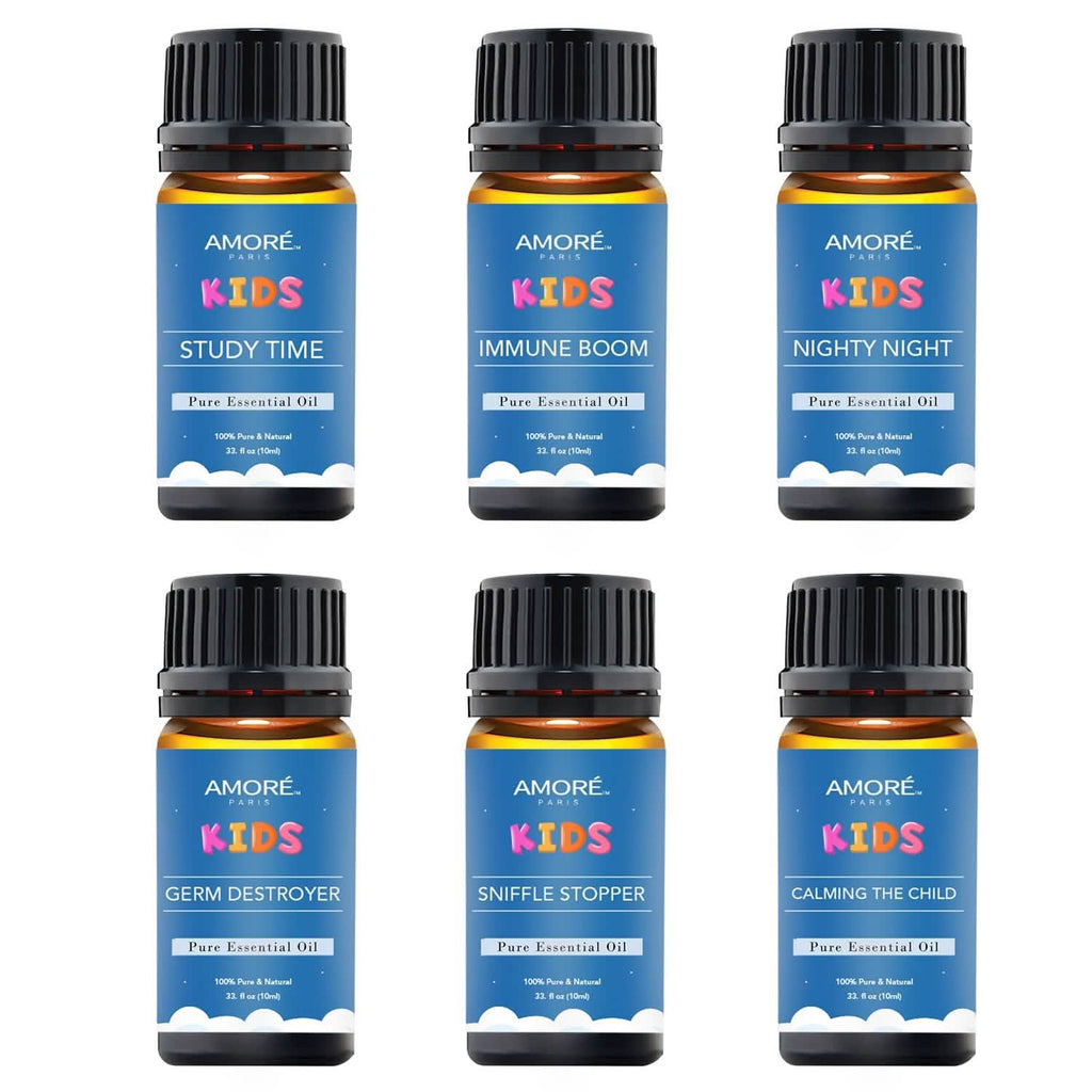 Lot de 6 : Kit de démarrage d'huiles essentielles sans danger pour les enfants, aromathérapie naturelle