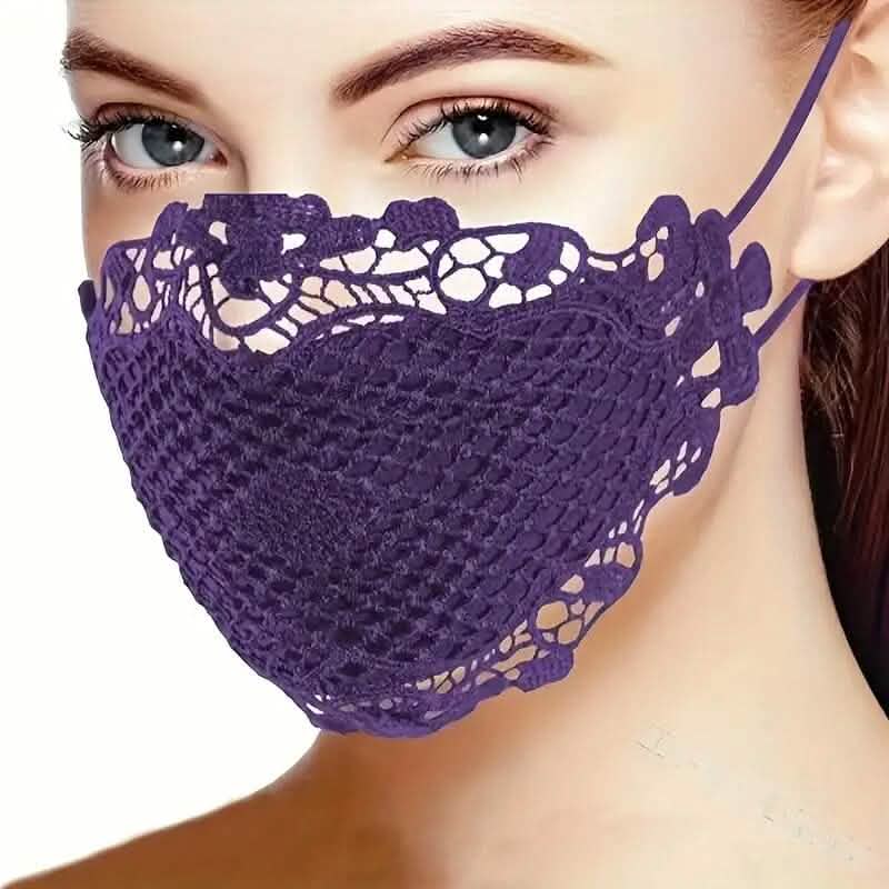 Lot de 6 : Masque en dentelle imprimé multicolore pour femme