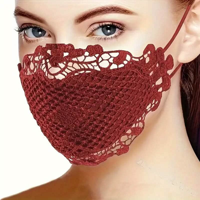 Lot de 6 : Masque en dentelle imprimé multicolore pour femme