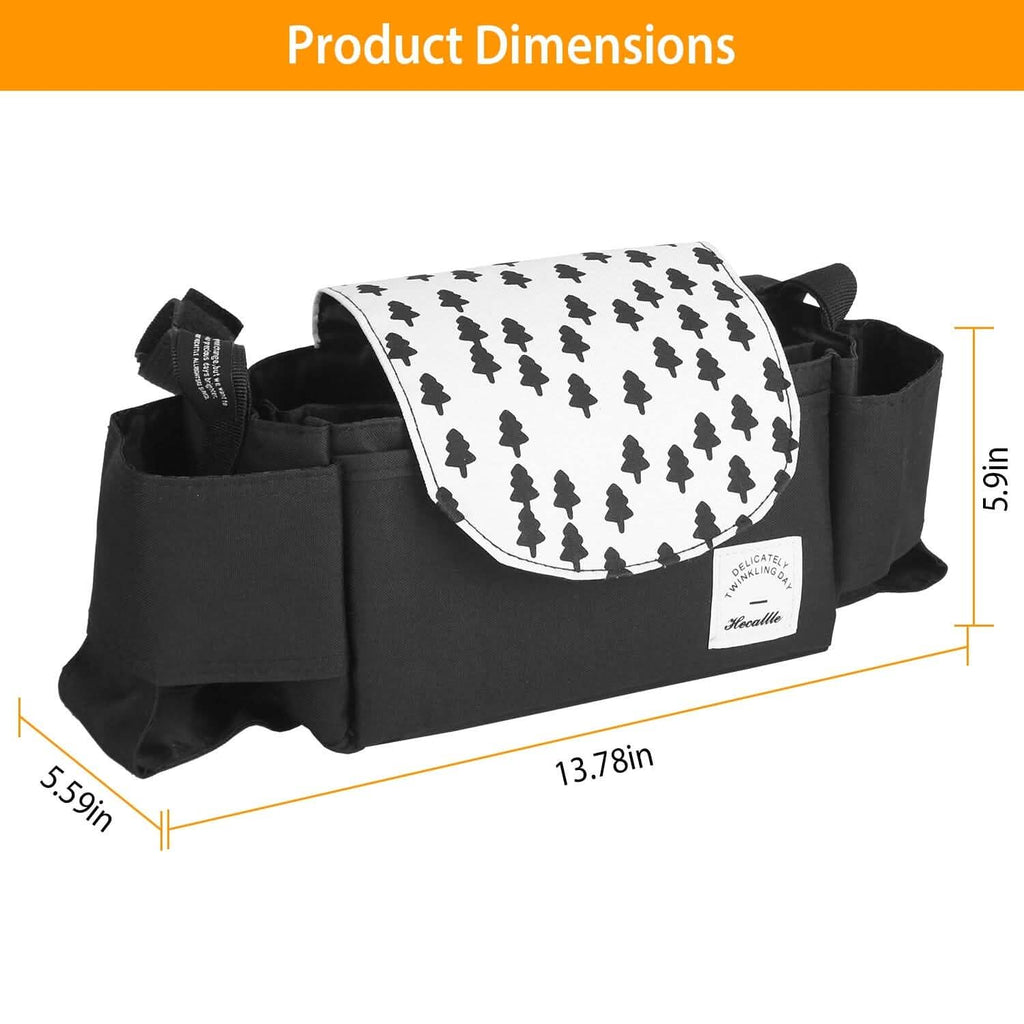 Sac de poussette pour bébé à 6 poches avec porte-gobelet