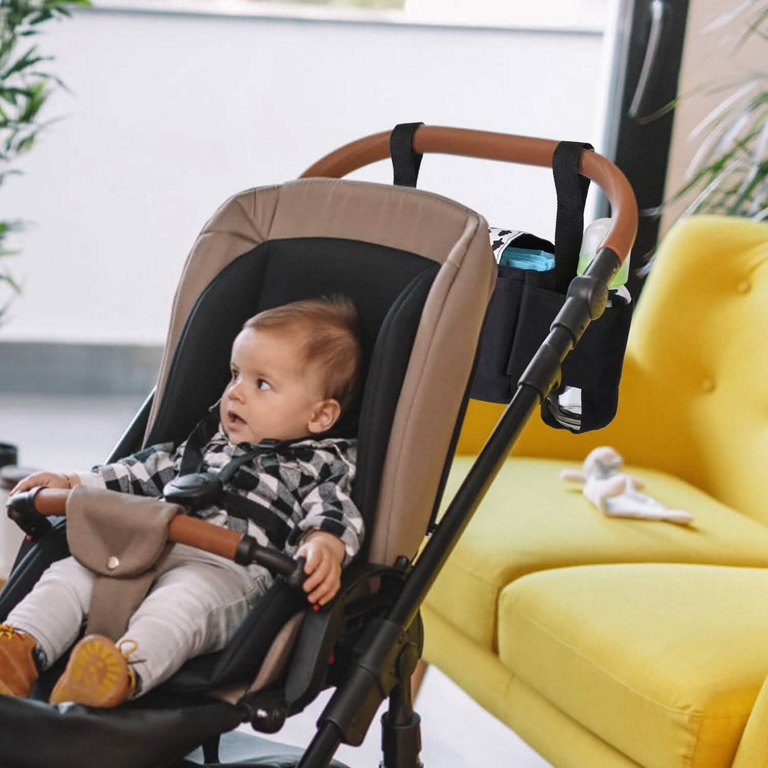 Sac de poussette pour bébé à 6 poches avec porte-gobelet