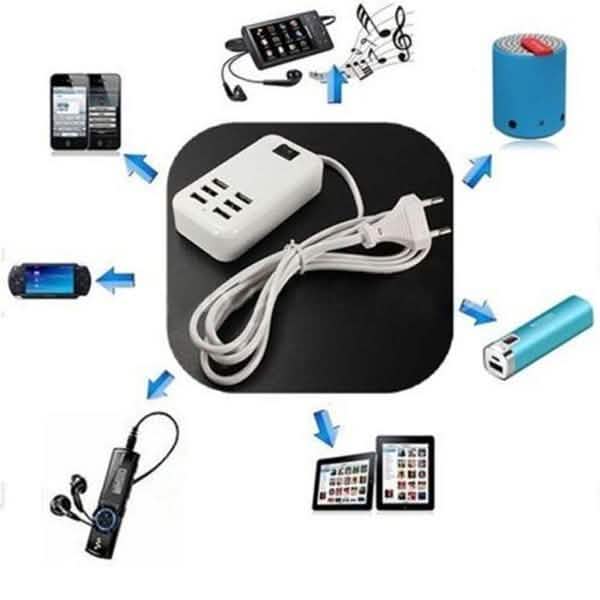 Adaptateur secteur mural 6 ports USB pour appareils alimentés par USB