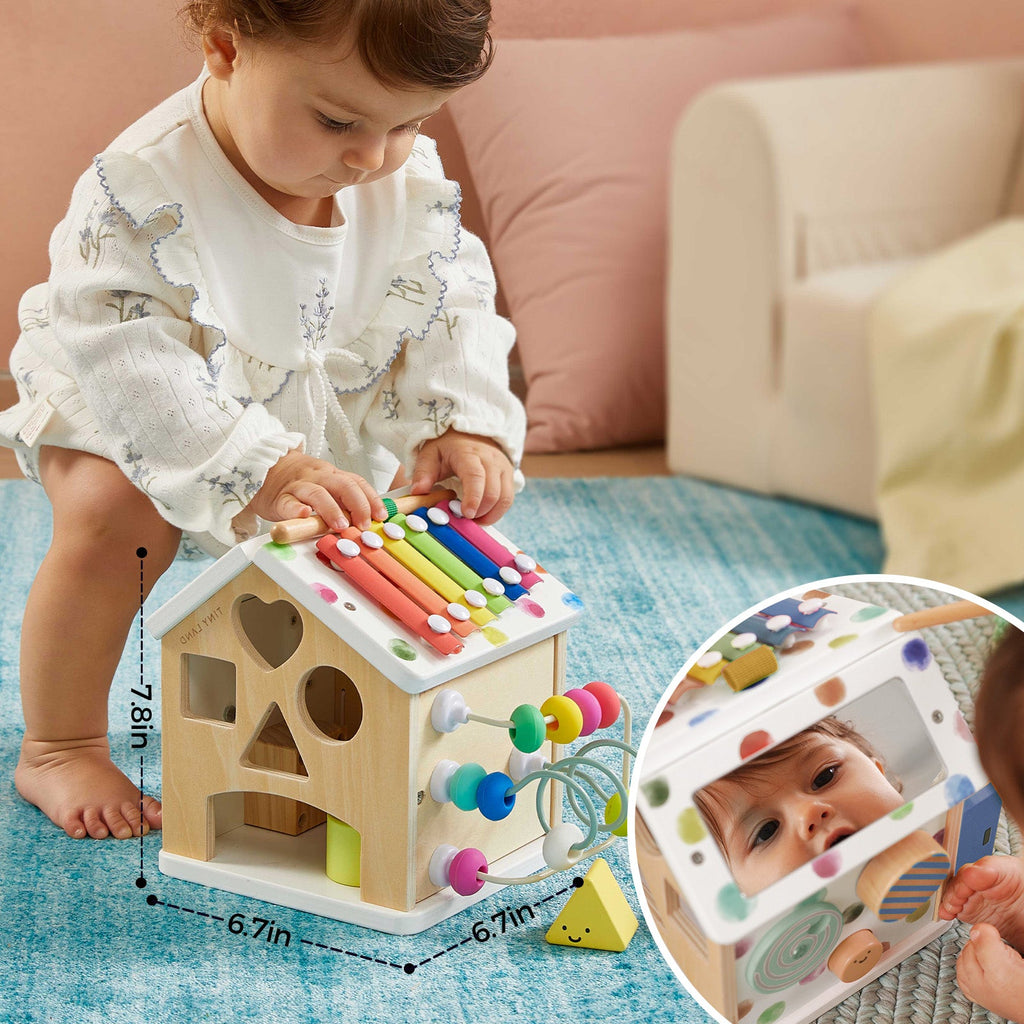 Cube d'activités Tiny Land® La maisonnette - Arc-en-ciel