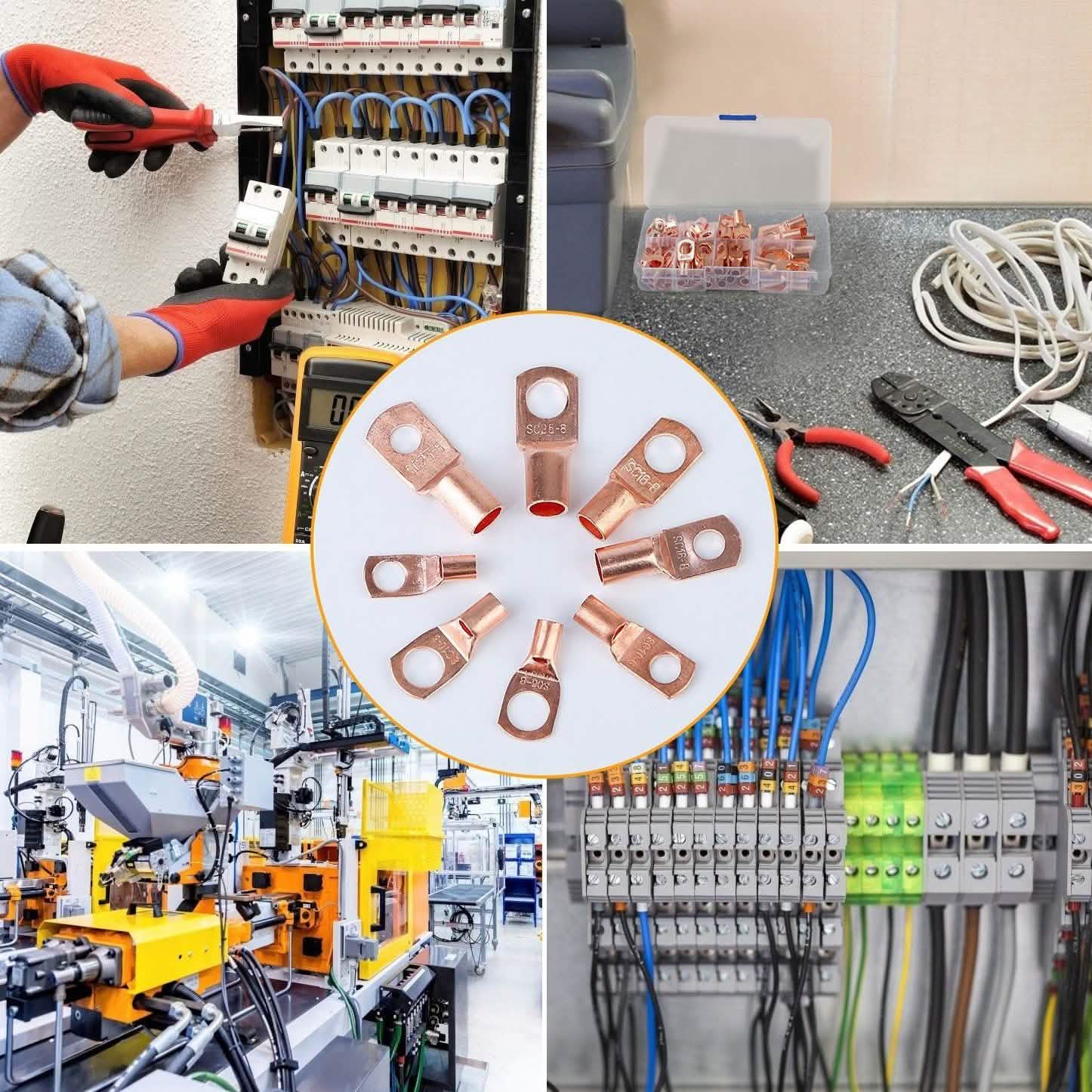 60 pièces : cosses à œillets en cuivre nu pour batterie