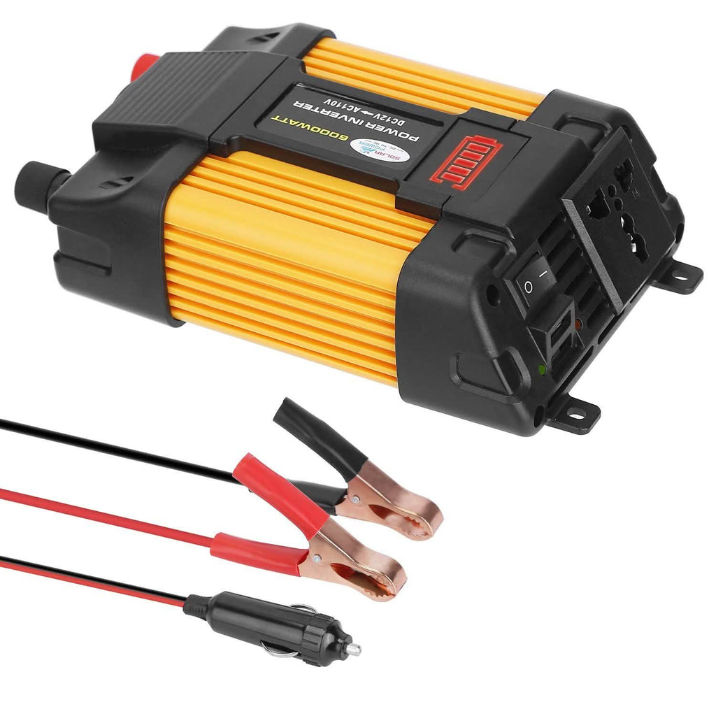Onduleur à onde sinusoïdale pure 4000 W (puissance de crête), 12 V CC en 230 V CA avec écran d'affichage à LED, télécommande, prise française et port USB 2,1 A