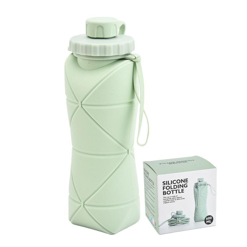 600 ml gourde pliable en silicone grande capacité, gourde de sport légère, tasse d'eau portable pour voyage en extérieur, bouteille d'eau pliable en silicone, gourdes pliables en silicone pour le voyage, conception facile à transporter
